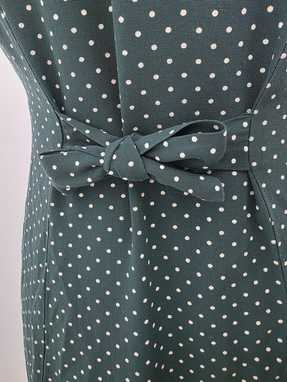My Michelle Vintage 90's Women's Green Polkadot Button Front Collared Dress 3/4 - Picture 13 of 13